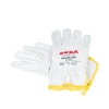 Glove grain leather yellow trim - size 7