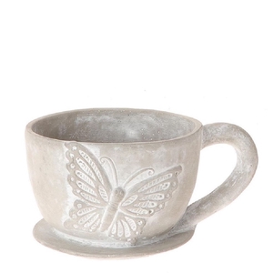 Ceramics Butterf.cup+saucer 29.5*22*15cm
