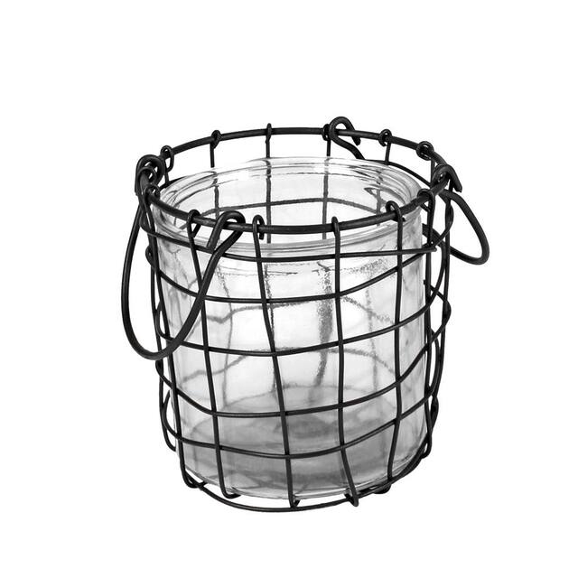 <h4>Basket Amsterdam metal Ø13,5xH14cm+glass Ø12xH12cm</h4>