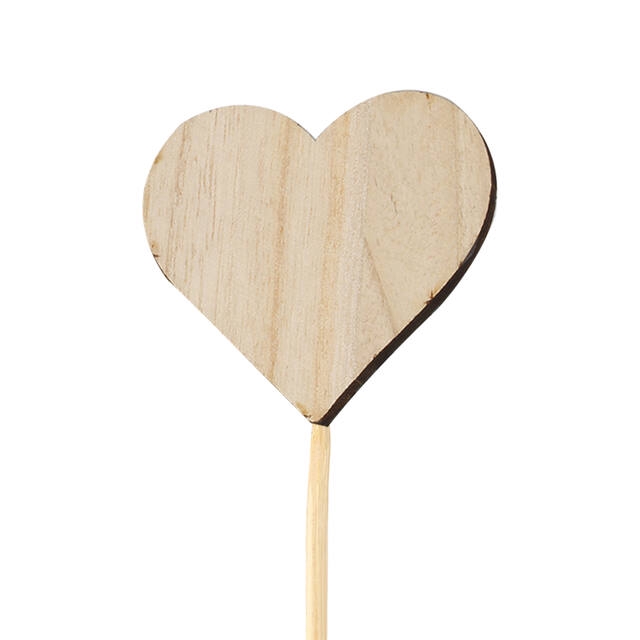 <h4>Pick heart natural wood 6,5x7,5cm+12cm stick</h4>