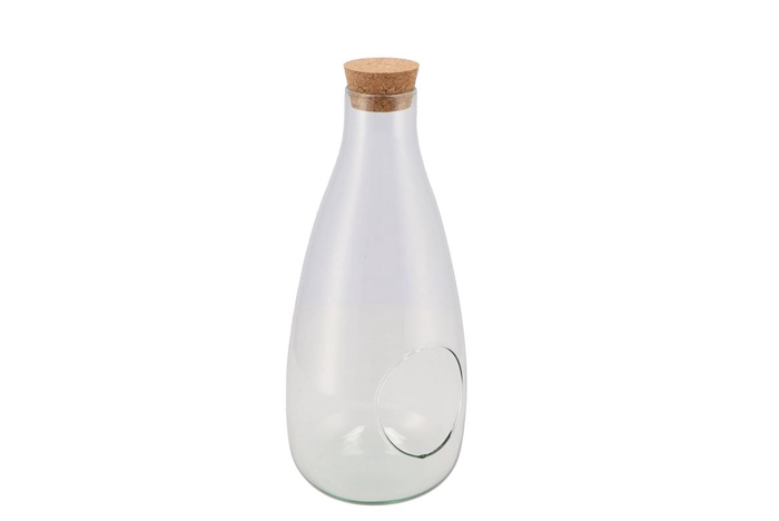 <h4>Glass With Cork Bottle Open 15x34cm</h4>