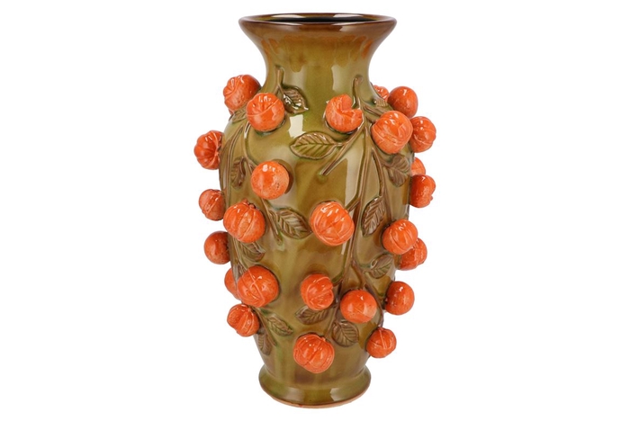 <h4>Fruit Mandarin Olive Green Vase 24x38cm</h4>