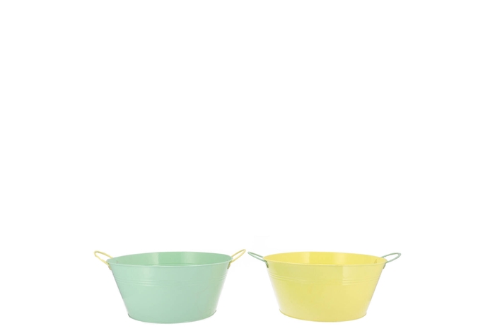 Zinc Basic Pastel Green/yellow Ears Bowl 20x10cm