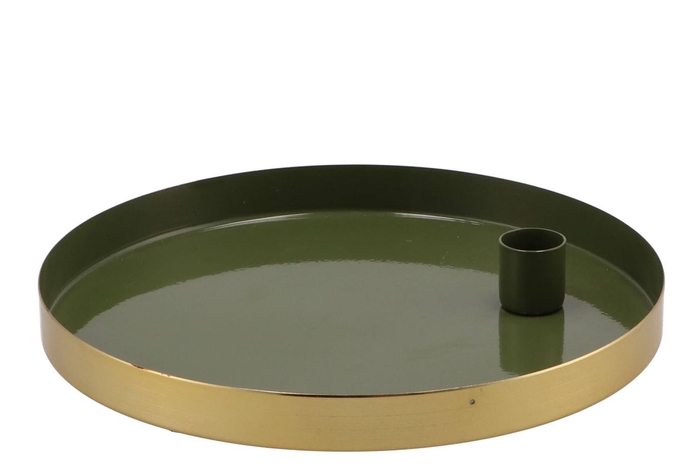 Marrakech olive candle plate round 22x2 5cm