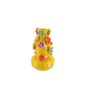 Flower Yellow Vase Bubbels 14x22cm