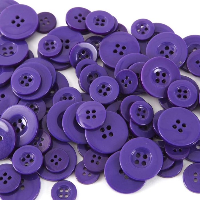 BUTTONS ASSORTED 3SIZES PURPLE