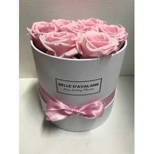 Flowerbox rd 15cm wit/roze