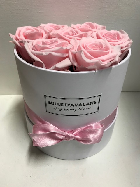 Flowerbox rd 15cm wit/roze