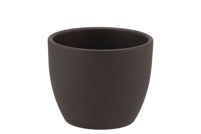 Ceramic pot grey dark 10cm