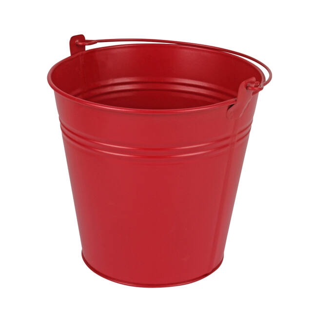 <h4>Bucket Sevilla zinc Ø15,5xH14,8cm -ES14/15 red mat</h4>
