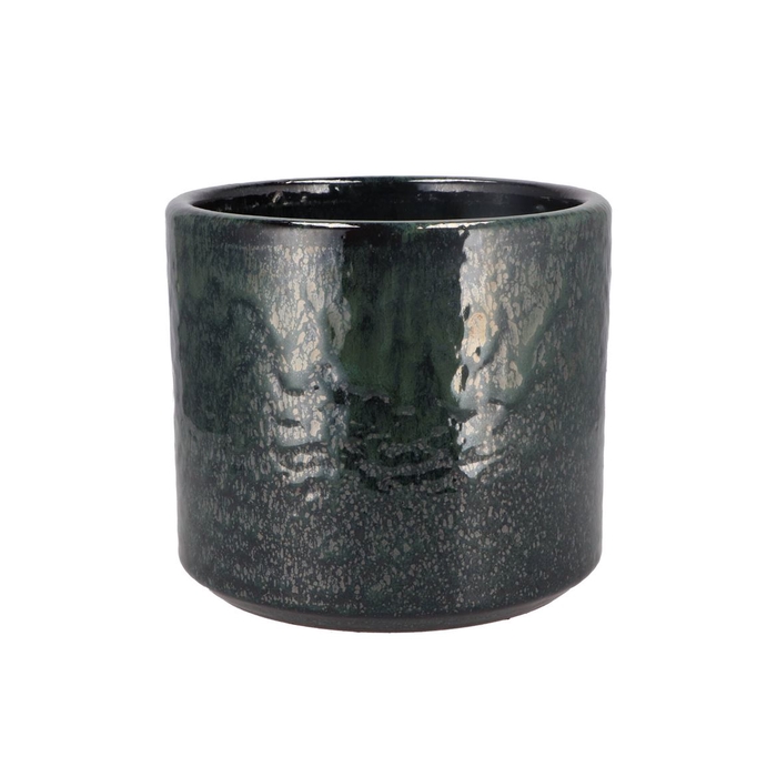 <h4>Javea Cilinder Pot Glazed Green 20x18cm</h4>