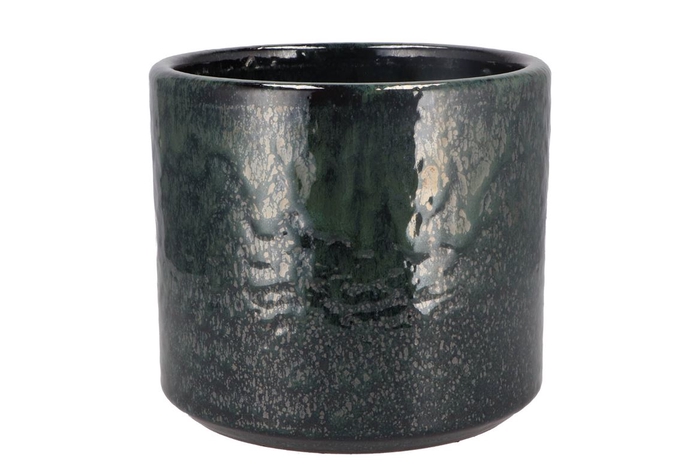 Javea Cilinder Pot Glazed Green 20x18cm