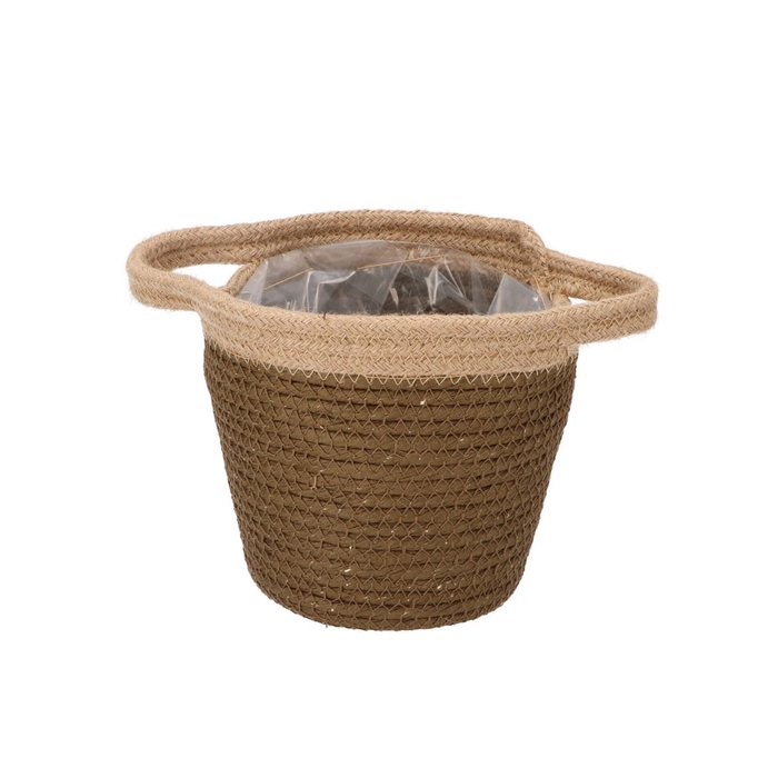 <h4>Tripoli Basket Pot Mustard 18x16cm Nm</h4>