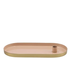Marrakech sand candle plate oval 30x14x2 5cm
