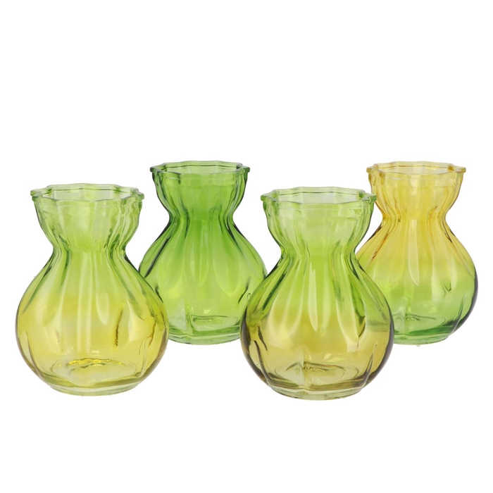 <h4>Bicolore Forest Green Candy Vase Ass 14x18cm</h4>