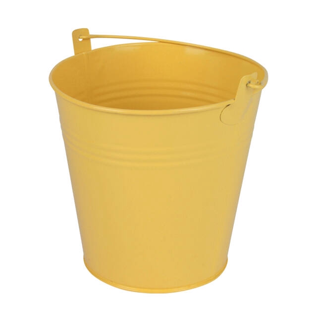 Bucket Sevilla zinc Ø15,5xH14,8cm -ES14/15 yellow