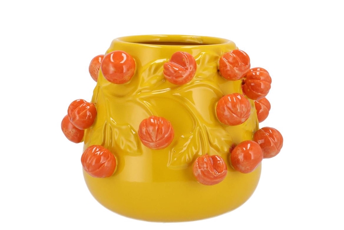 <h4>Fruit Mandarin Yellow Pot 24x19cm</h4>