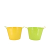 Zinc Basic Yellow/green Ears Bucket 23x18cm