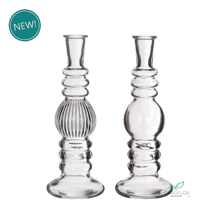 BOTTLE CANDLE FLORENCE D8,5 H23 CLEAR