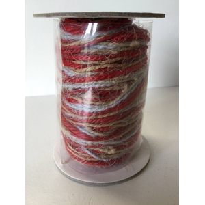 JUTE ROPE MULTICOLOR 15M RED-NATURAL