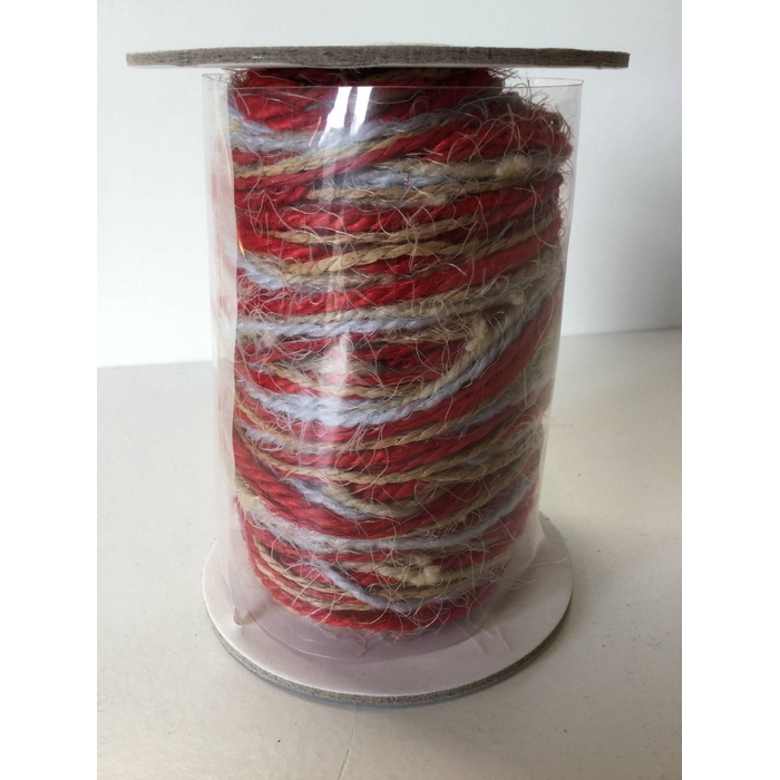 <h4>JUTE ROPE MULTICOLOR 15M RED-NATURAL</h4>