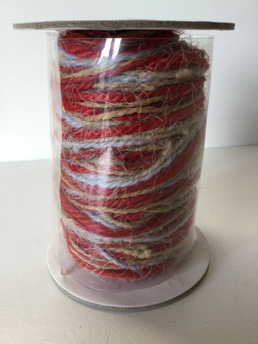 JUTE ROPE MULTICOLOR 15M RED-NATURAL