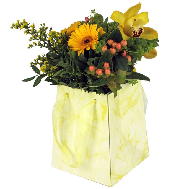 <h4>Bag Marble carton 12/12x15/15xH18cm yellow</h4>