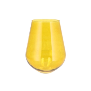 Mira Yellow Glass Wide Vase 22x22x28cm