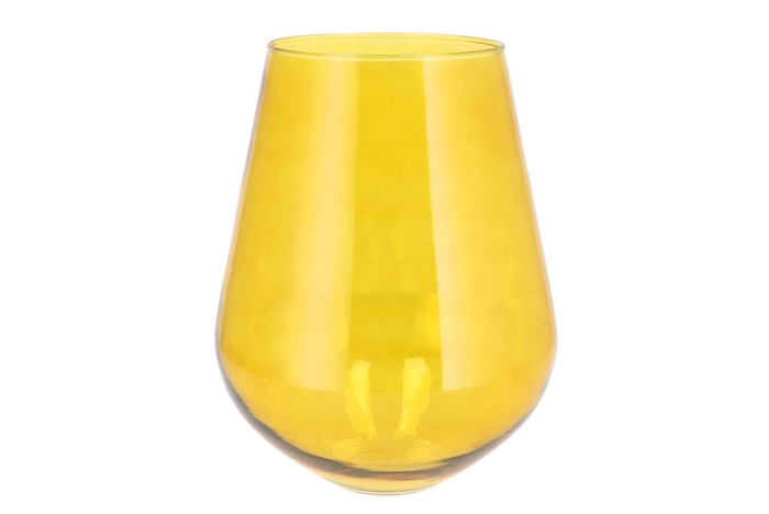 Mira Yellow Glass Wide Vase 22x22x28cm