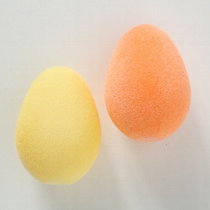 Decorative object Molina, 2 ass., Egg, H 10 cm, Plastic, Orange, Yellow plastic colour-mix
