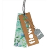 Hanger label Flowers metaal+karton 4x10cm+8cm touw