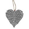 Hanger hart bubbles 7x8cm + 16cm touw zilver