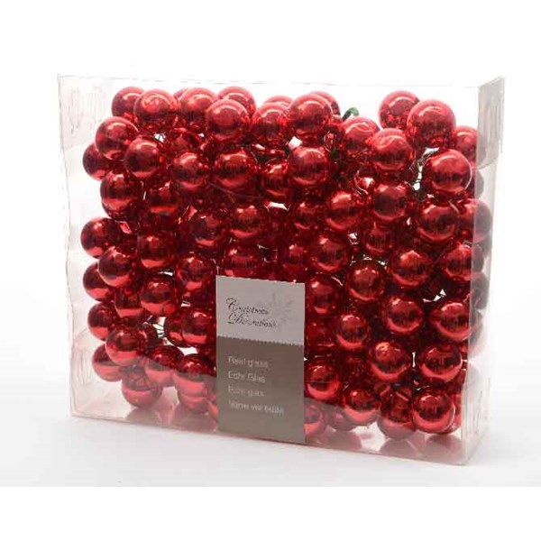 KERSTBAL GLASS 20MM ON WIRE 144PCS CHRISTMASRED