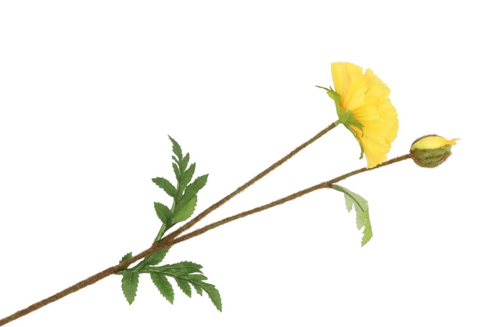 <h4>Silk Papaver Branch Yellow L64cm</h4>
