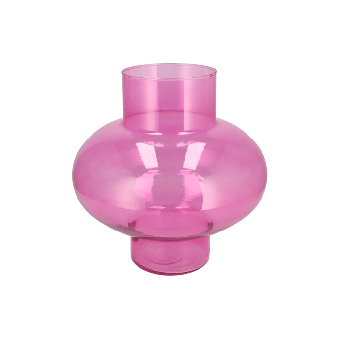 <h4>Mira Fuchsia Glass Bulb Low Vase 30x30x30cm</h4>