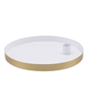 Marrakech White Candle Plate Round 22x2,5cm