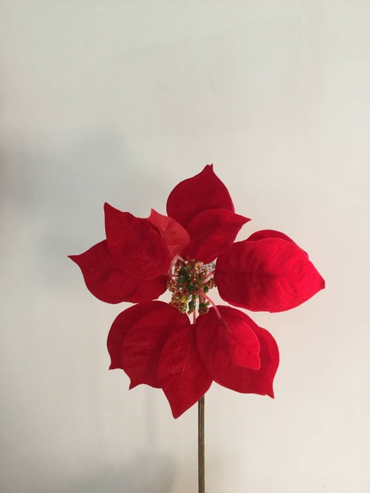 SILK FLOWERS - POINSETTIA SPRAY RED 32CM