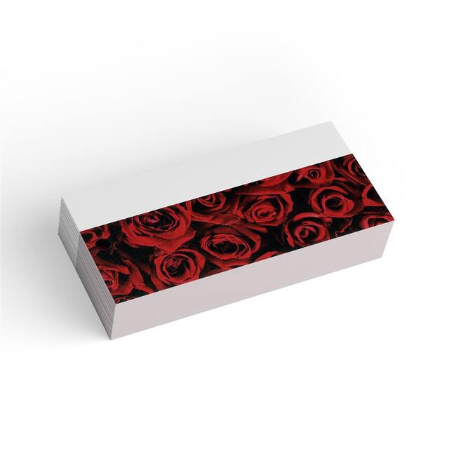 Bloemkaart stylish15 blanco rode roos-pak 20 stuks