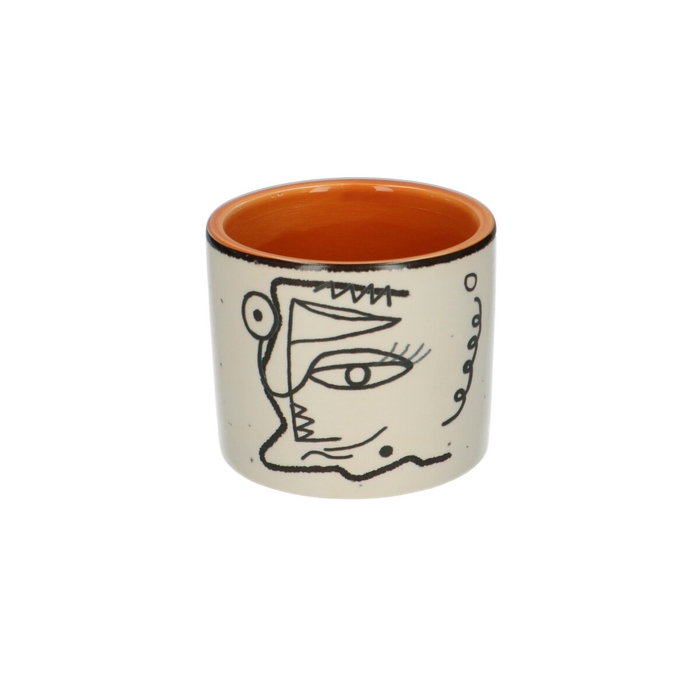 Ceramics Face cylinder d08*7cm