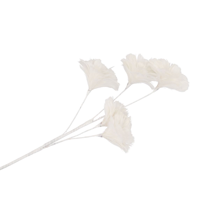 <h4>Silk Feather Flower White 5 Op Steel 85cm Nm</h4>