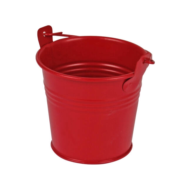Bucket Sevilla zinc Ø8,2xH7,2cm - ES7 red matt