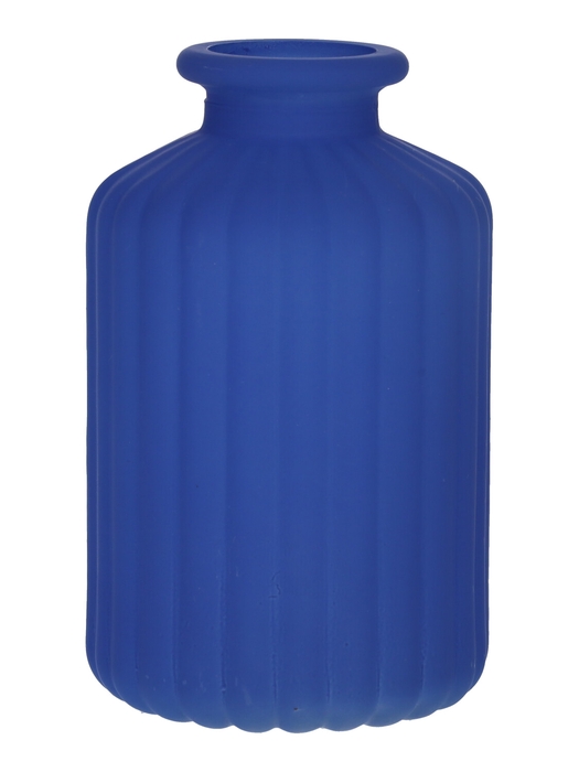 <h4>DF02-666111400 - Bottle Caro lines d3.5/6.2xh10 cobalt blue matt</h4>