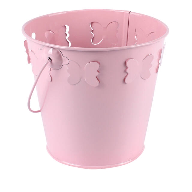 <h4>Bucket Madrid zinc Ø13xH12cm - ES12 pink gloss</h4>