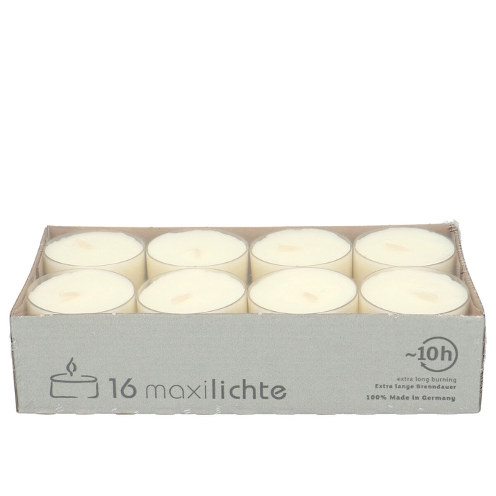 <h4>Candle Tealights maxi 10hrs x16</h4>