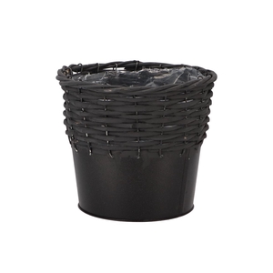 Osier Pot + Zinc Noir 20x18cm