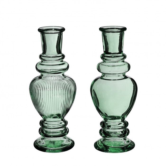 Glass Candle vase d06*16cm ass.