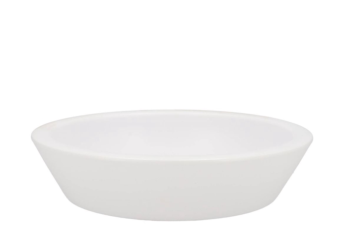 <h4>Ceramic Bowl Matt White Low Round 30x7cm</h4>