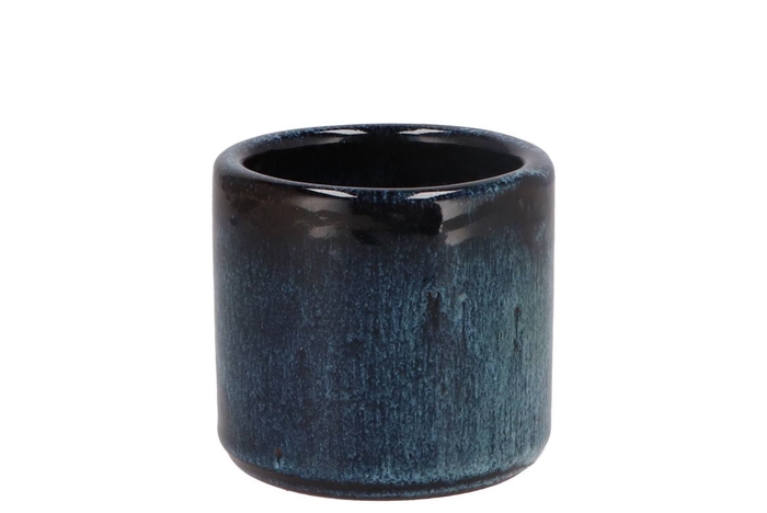 <h4>Javea Cilinder Pot Glazed Blue 9x9cm</h4>