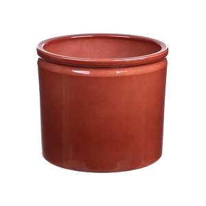 DF03-883748247 - Pot Lucca d14xh12.5 brown glaze