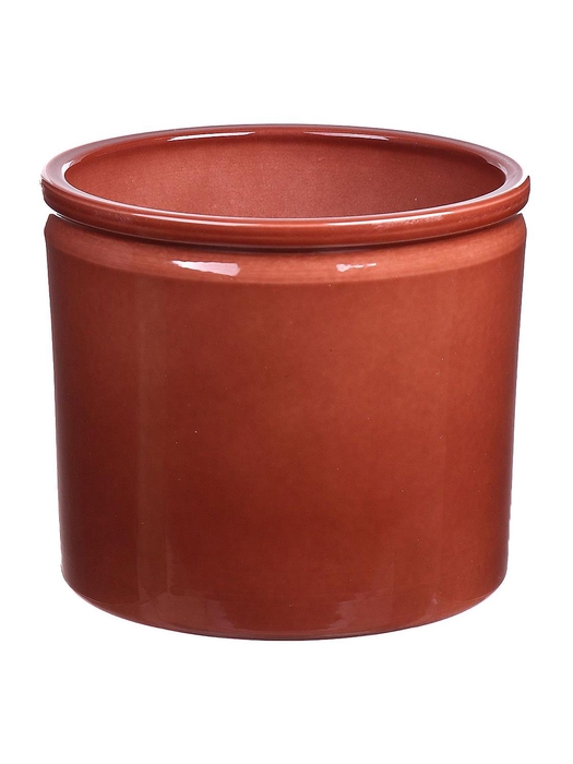 <h4>DF03-883813500 - Pot Lucca1 d27.8xh25.7 brown glazed</h4>